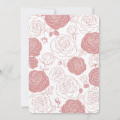 White Roses Wedding Invitation Kaart (Achterkant)