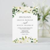 White Roses Wedding Invitation Kaart (Staand voorkant)
