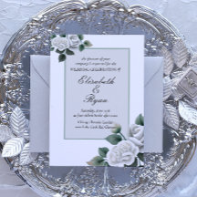 White Roses Wedding Invitation