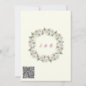 White Roses Wedding Invitation with QR Code (Achterkant)