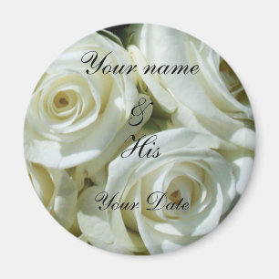 WHITE ROSES WEDDING MAGNET