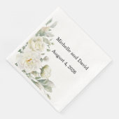 White Roses Wedding, Reception, Dinner Napkins Servet (Hoek)