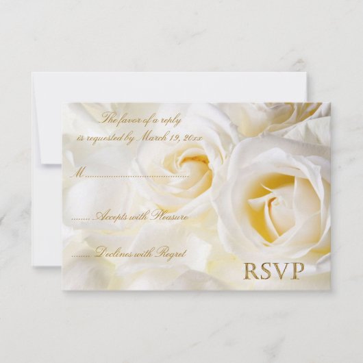White Roses Wedding RSVP (Voorkant)