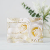 White Roses Wedding RSVP Kaartje (Staand voorkant)