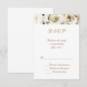 White Roses Wedding RSVP Kaartje (Voorkant / Achterkant)