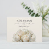 White Roses Wedding Save the Date (Staand voorkant)