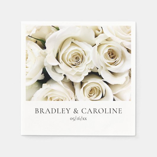 White Roses Wedding Servet (Voorkant)