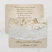 White Roses Wedding Vow Renewal Kaart (Voorkant / Achterkant)