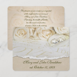 White Roses Wedding Vow Renewal Kaart
