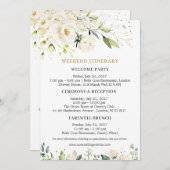White Roses Wedding Weekend Itinerary Uitnodiging (Voorkant / Achterkant)