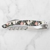 White Roses & Winter-Green Foliage Xmas Pattern Kurkentrekker (Achterkant)