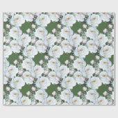 White Roses Wrapping Paper on a Roll Cadeaupapier (Vlak)