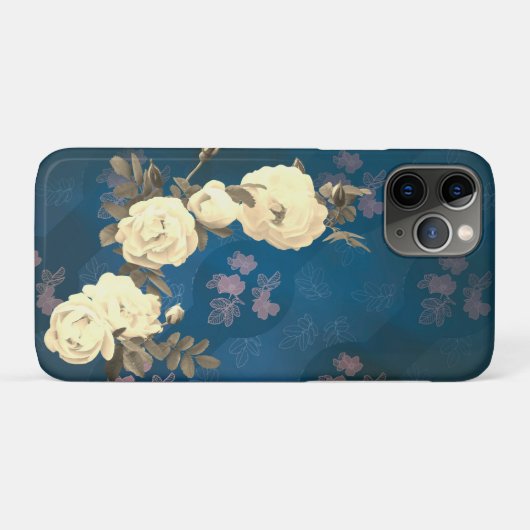 White Roses Wreath Gothic Background Case-Mate iPhone Case (Achterkant (horizontaal))