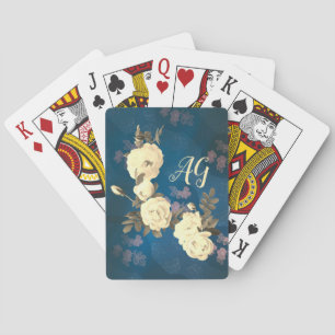 White Roses Wreath Gothic Background Pokerkaarten