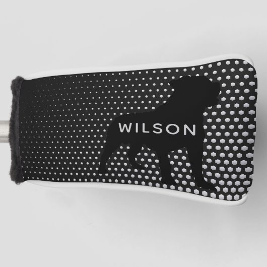  WHITE Rottweiler PUTTER Golfheadcover (Voorkant)