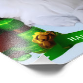 White Rough Collie celebrating St. Patrick's Day Foto Afdruk (Hoek)