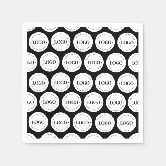 White Round Circle Logo Pattern Business Party Servet (Voorkant)