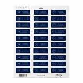 White Round Monogram naam Editable Color Address Etiket (Full Sheet)
