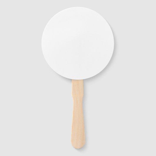 White Round Programme Handje Fan Handwaaier (Voorkant)
