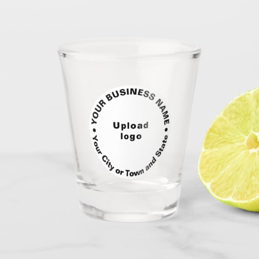 White Round Shape Business Brand Shot glass Shot Glas (Voorkant)