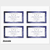 White Royal Blue Sparkle Glitter Product Labels (Vel)