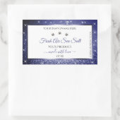 White Royal Blue Sparkle Glitter Product Labels (Tas)
