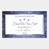 White Royal Blue Sparkle Glitter Product Labels (Voorkant)