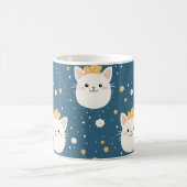 White Royal Cat Pattern Koffiemok (Center)