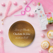 White Royal Metallic Shiny Gold Paper Bord (Feest)