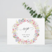 White roze and Paars Floral w Meal RSVP (Staand voorkant)