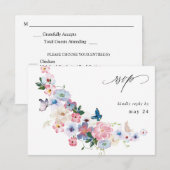 White roze and Paars Floral w Meal RSVP 2 (Voorkant / Achterkant)