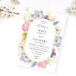 White roze and Paars Floral Wedding Invitation Kaart<br><div class="desc">Stuur je gasten een mooie trouwuitnodiging met je mooie White Pink & Paarse Floral Wedding Invitations.</div>