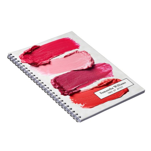 White roze Beauty Salon Make-up Artist Lipstick Notitieboek (Rechterzijde)