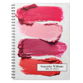 White roze Beauty Salon Make-up Artist Lipstick Notitieboek (Voorkant)