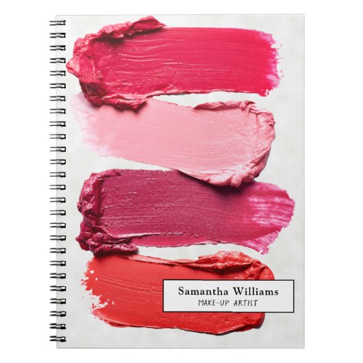 White roze Beauty Salon Make-up Artist Lipstick Notitieboek (Voorkant)