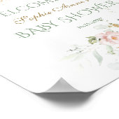 White roze bloemen Baby shower Welkomstteken Poster (Hoek)