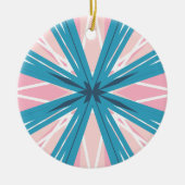 White roze Blue Festive Feminine Starburst Star Keramisch Ornament (Voorkant)