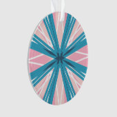 White roze Blue Festive Feminine Starburst Star Ornament (voorkant)