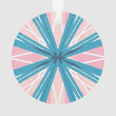 White roze Blue Festive Feminine Starburst Star Ornament (achterkant)