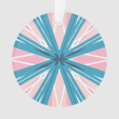 White roze Blue Festive Feminine Starburst Star Ornament (voorkant)