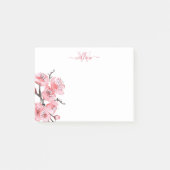 White roze Cherry Blossom Monogram Post-it® Notes (Voorkant)