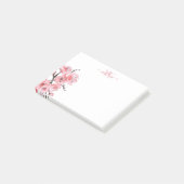 White roze Cherry Blossom Monogram Post-it® Notes (Schuin)