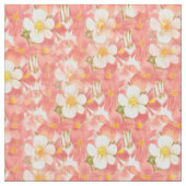White & Roze Daisies Pattern Fabric Stof (Close Up)