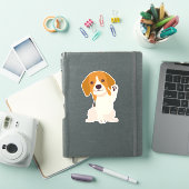 White roze Elegant Cute Beagle Dog Sticker (iPad Cover)