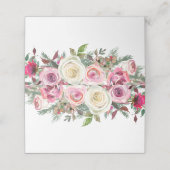 White roze Elegant Flowers Name Number Place cards Plaatskaartje (Buitenkant ongevouwen)