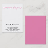 White roze Elegant Plain Interior Designer Visitekaartje (Voorkant / Achterkant)