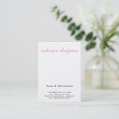 White roze Elegant Plain Interior Designer Visitekaartje (Staand voorkant)