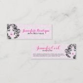 White roze en Black Beauty Face Monogram 2 Mini Visitekaartje (Voorkant / Achterkant)