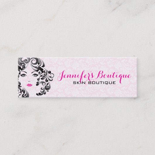 White roze en Black Beauty Face Monogram 2 Mini Visitekaartje (Voorkant)