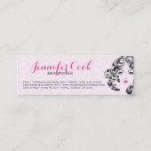 White roze en Black Beauty Face Monogram 2 Mini Visitekaartje (Achterkant)